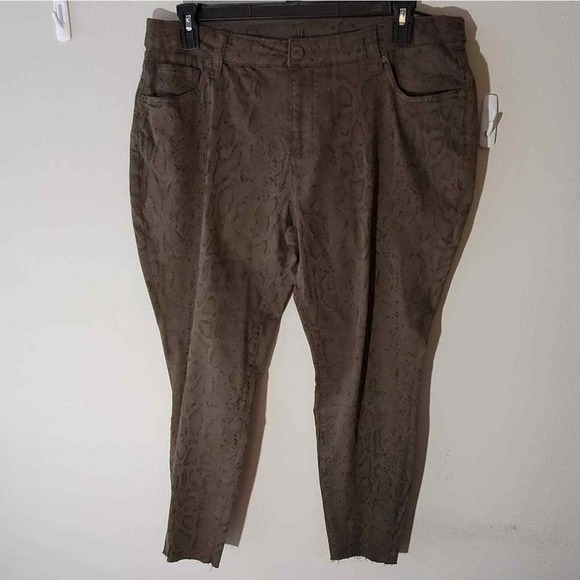 Anthropologie Kut high rise ankle skinny snake print jeans‎ plus size 14W - Picture 2 of 10